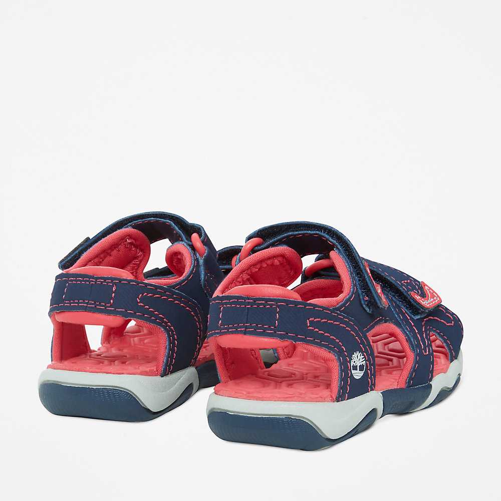 Kids' Timberland Adventure Seeker Sandals Navy/Pink | UAE-0467589