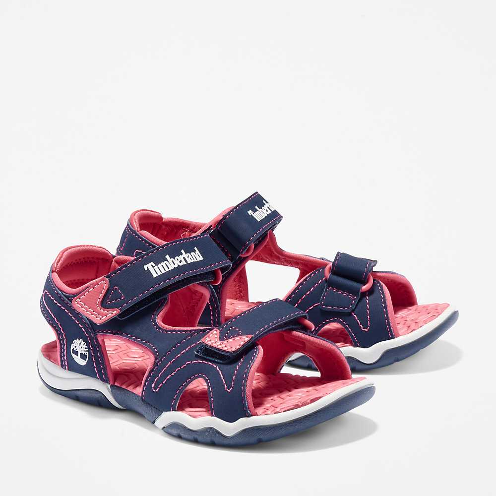 Kids' Timberland Adventure Seeker Sandals Navy/Pink | UAE-0529364