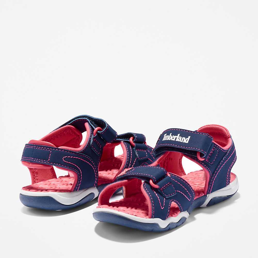 Kids' Timberland Adventure Seeker Sandals Navy/Pink | UAE-0529364