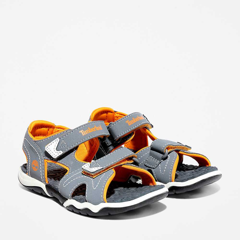 Kids' Timberland Adventure Seeker Sandals Grey/Orange | UAE-1340728