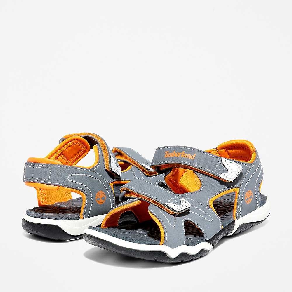 Kids' Timberland Adventure Seeker Sandals Grey/Orange | UAE-1340728