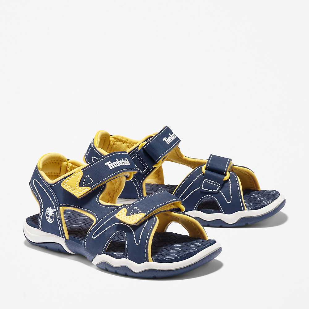 Kids' Timberland Adventure Seeker Sandals Navy/Yellow | UAE-4219663