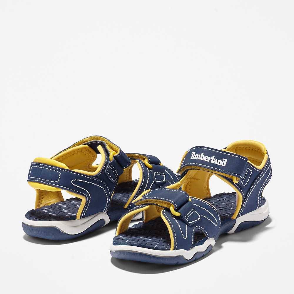 Kids' Timberland Adventure Seeker Sandals Navy/Yellow | UAE-4219663