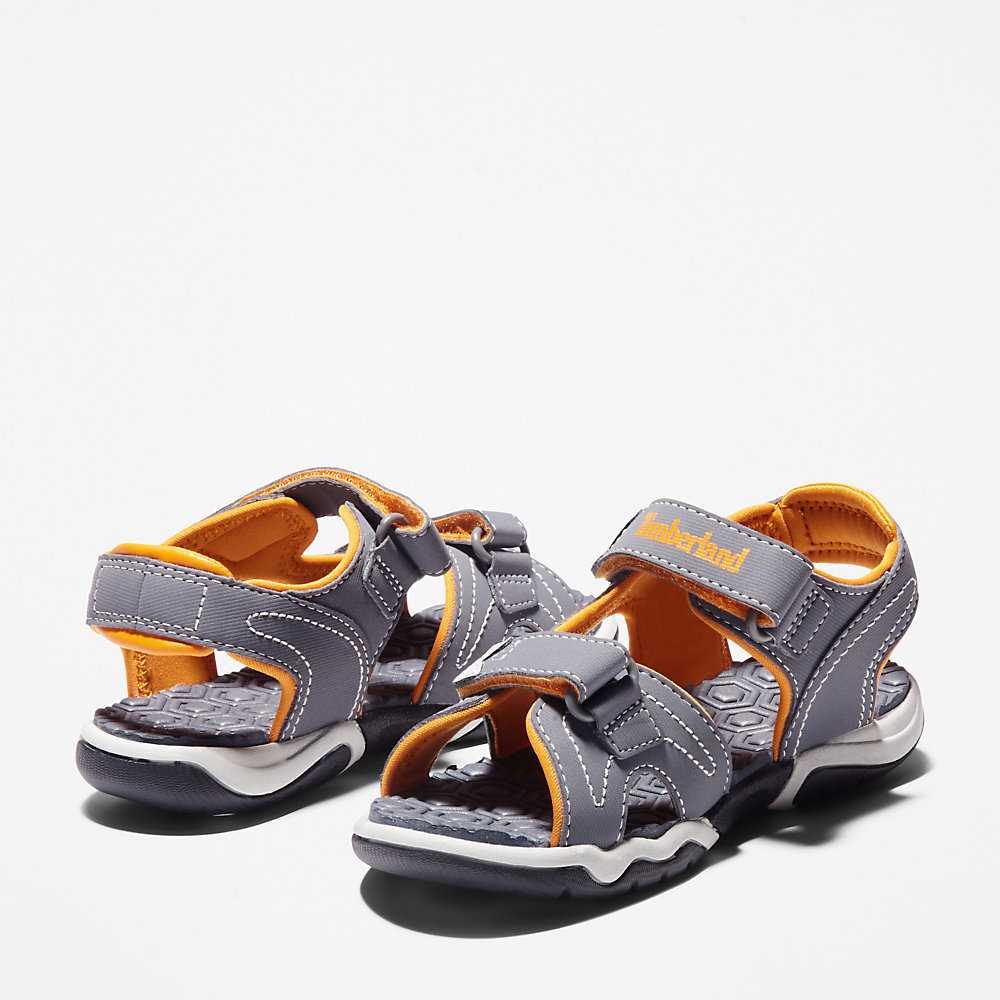 Kids' Timberland Adventure Seeker Sandals Grey/Orange | UAE-4317592