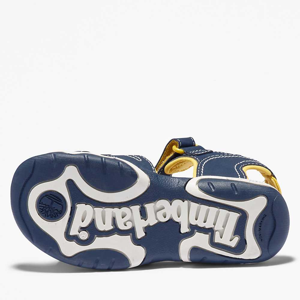 Kids' Timberland Adventure Seeker Sandals Navy/Yellow | UAE-5308296