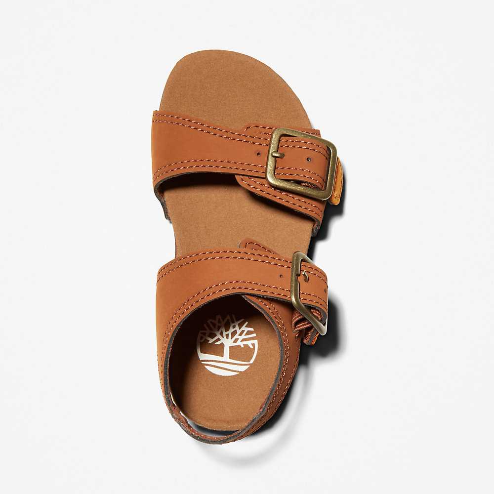 Kids' Timberland Castle Island Sandals Brown | UAE-9286304