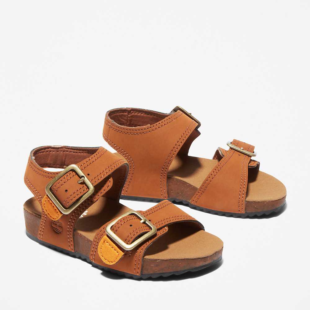 Kids' Timberland Castle Island Sandals Brown | UAE-9286304