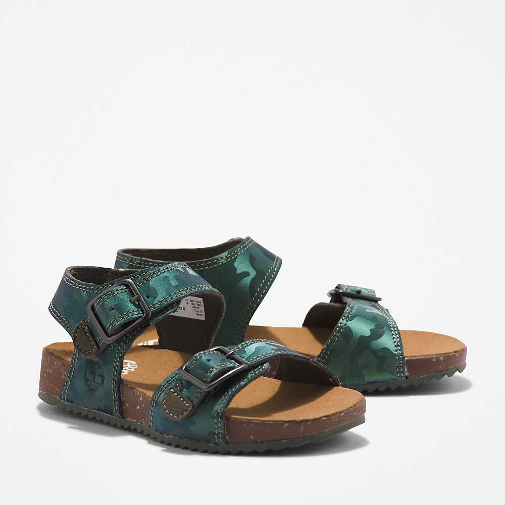 Kids' Timberland Castle Island Sandals Green | UAE-2350749