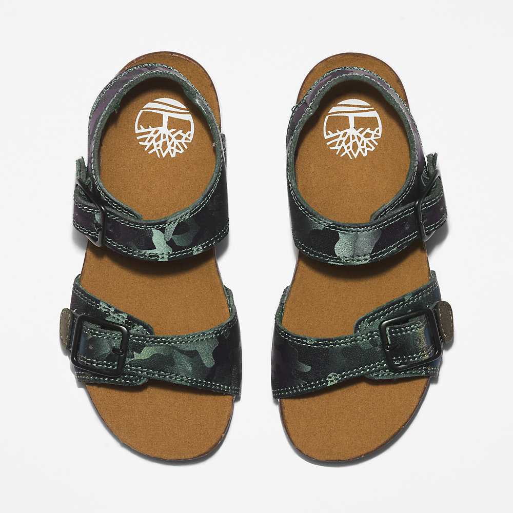 Kids' Timberland Castle Island Sandals Green | UAE-8439521