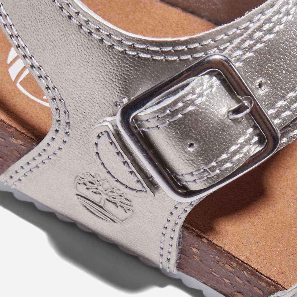 Kids' Timberland Castle Island Sandals Silver | UAE-4219664