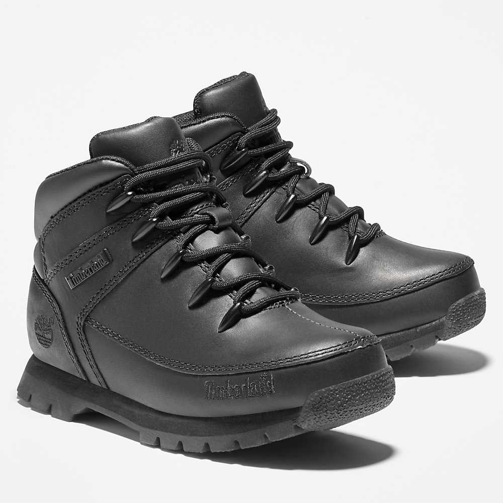 Kids' Timberland Euro Sprint Hiking Boots Black | UAE-4219631