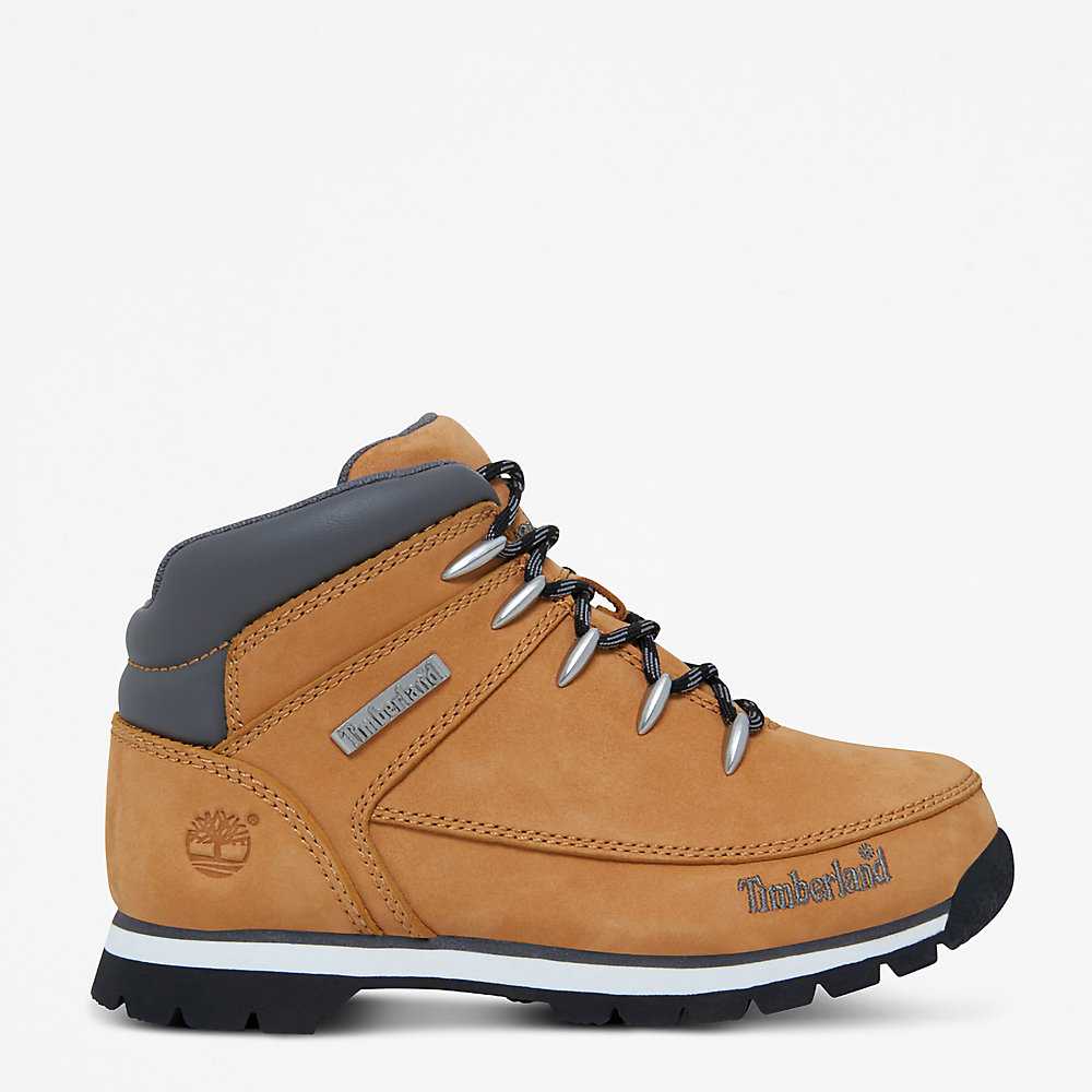 Kids\' Timberland Euro Sprint Mid Hiking Boots Yellow | UAE-4219546