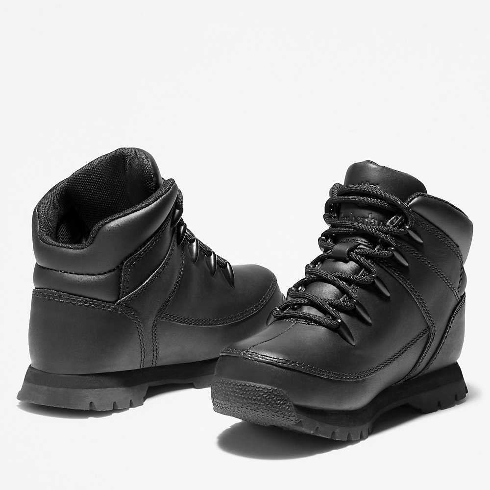 Kids' Timberland Euro Sprint Mid Hiking Boots Black | UAE-4219547