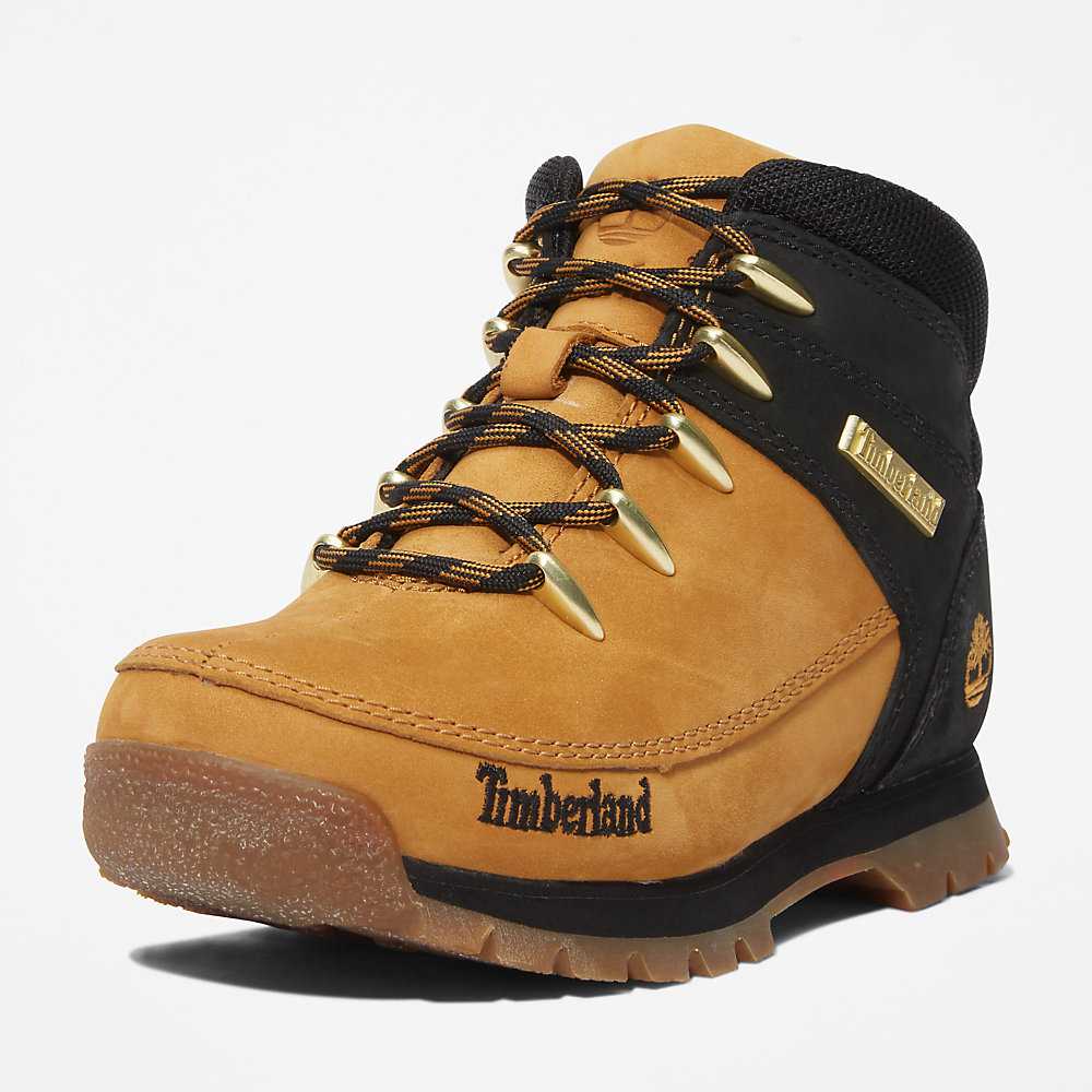 Kids' Timberland Euro Sprint Mid Hiking Boots Yellow | UAE-4219629