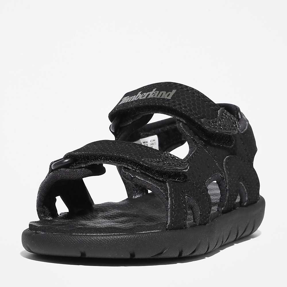 Kids' Timberland Perkins Row Sandals Black | UAE-4219632