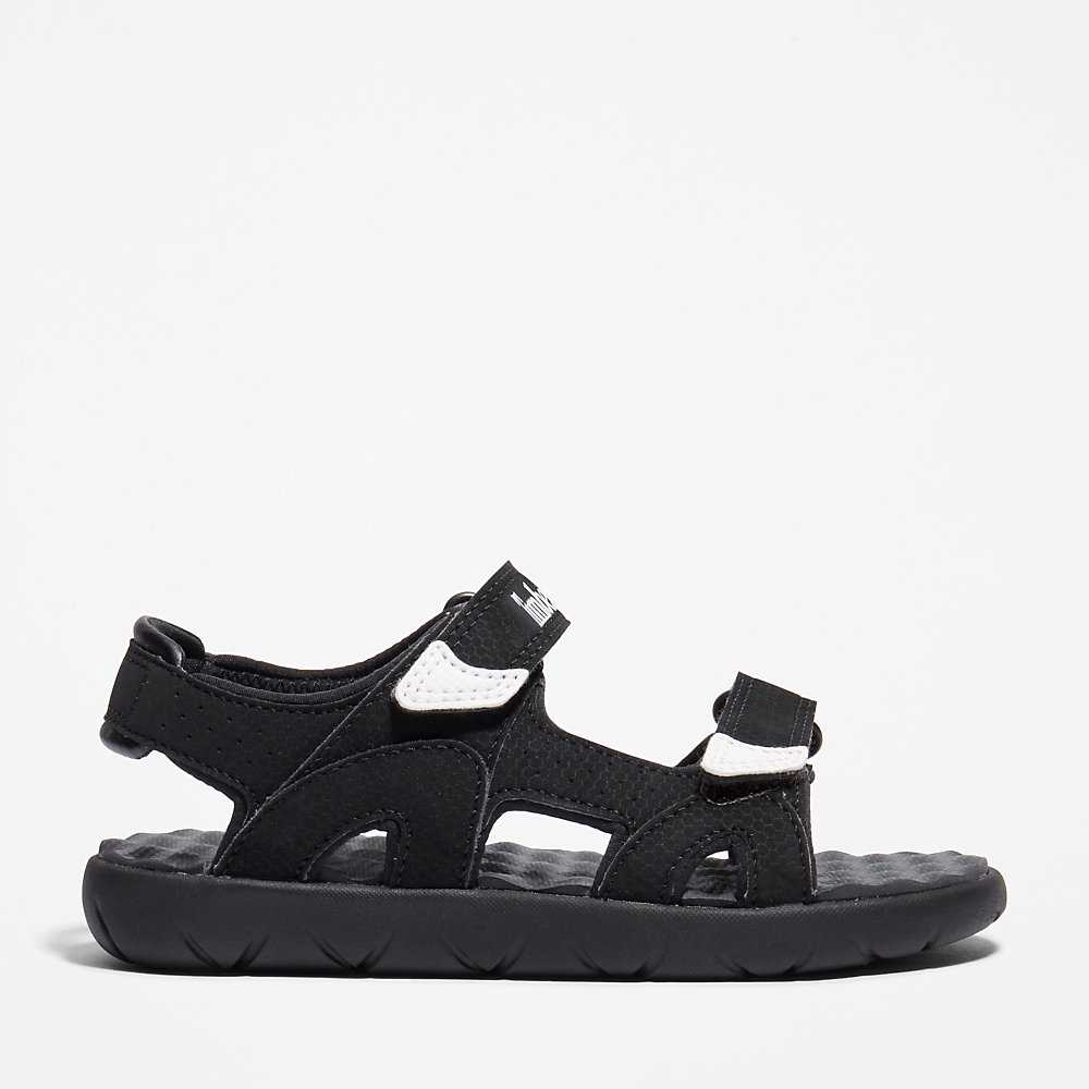 Kids\' Timberland Perkins Row Sandals Black | UAE-4832907