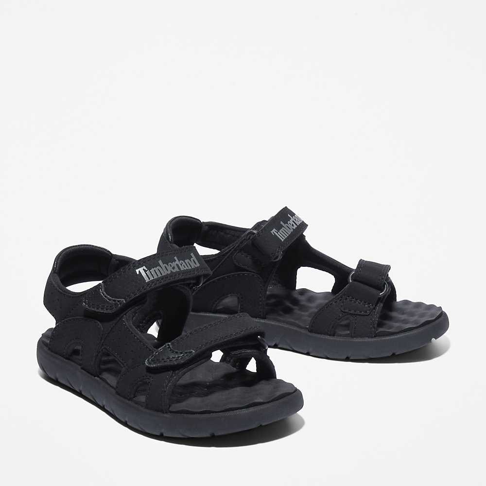 Kids' Timberland Perkins Row Sandals Black | UAE-5392416