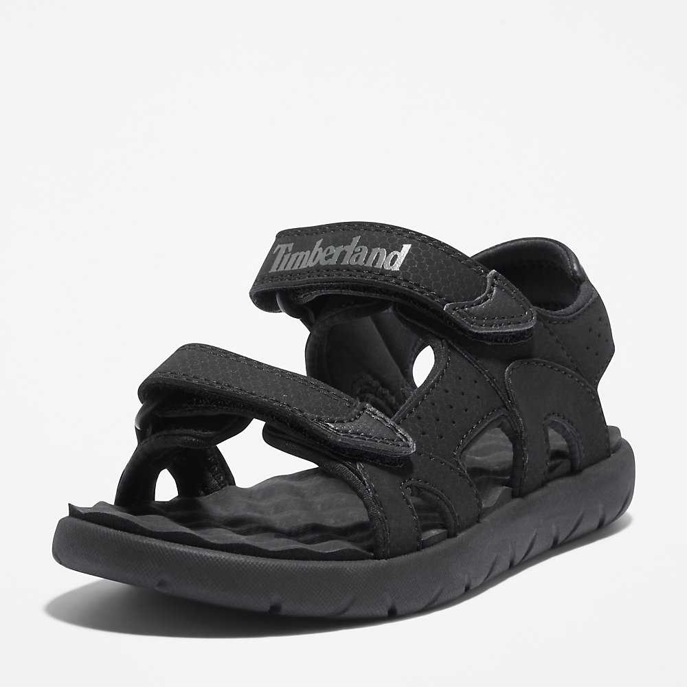 Kids' Timberland Perkins Row Sandals Black | UAE-5392416