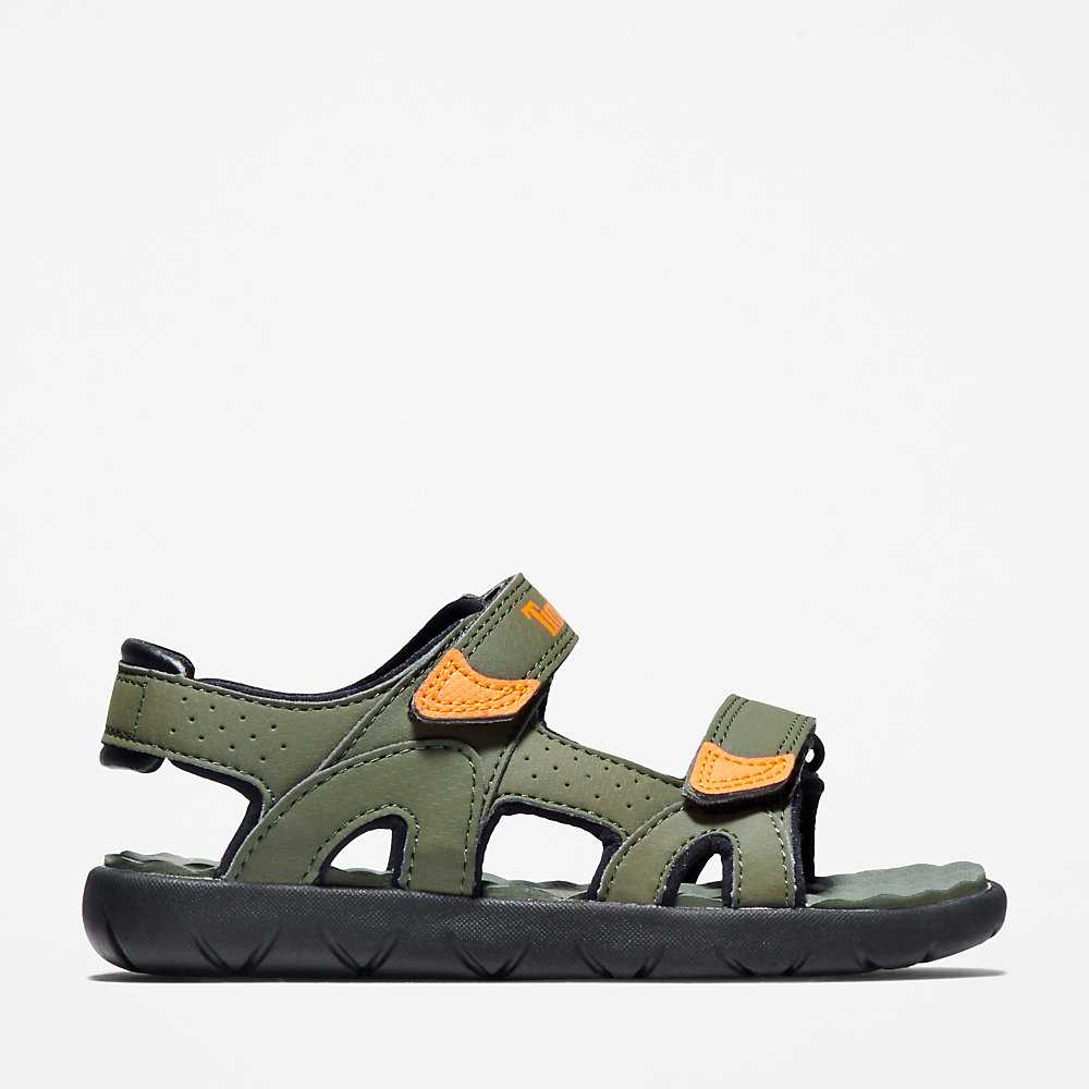 Kids\' Timberland Perkins Row Sandals Dark Green | UAE-7084231