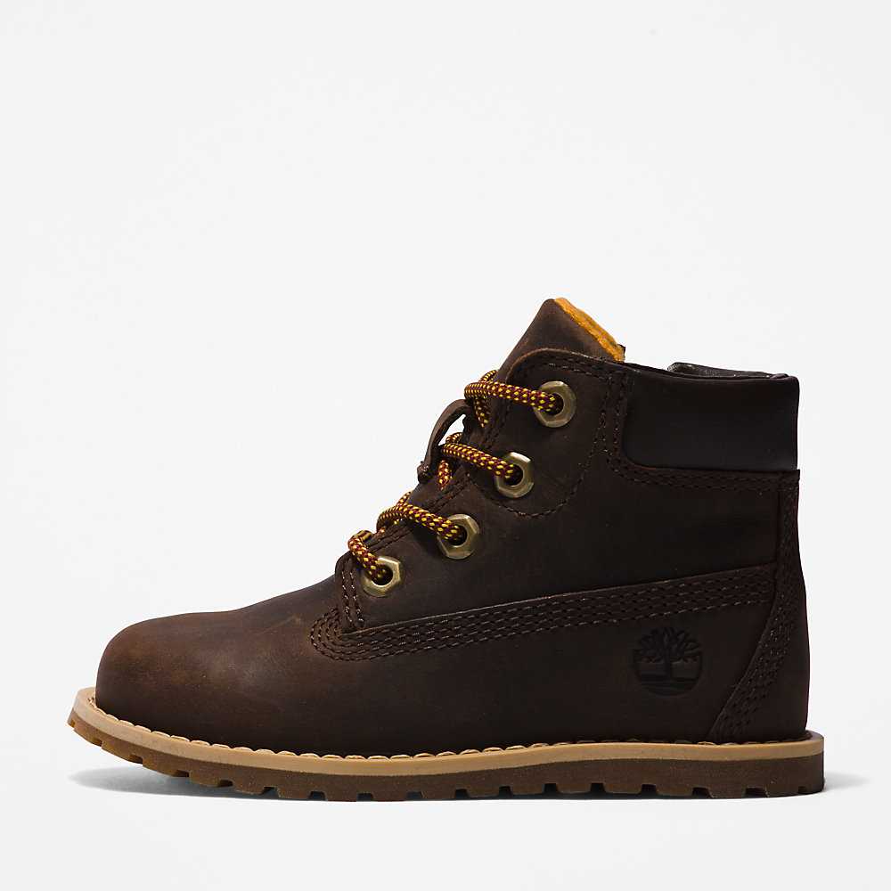 Kids' Timberland Pokey Pine Waterproof Boots Dark Brown | UAE-4219642