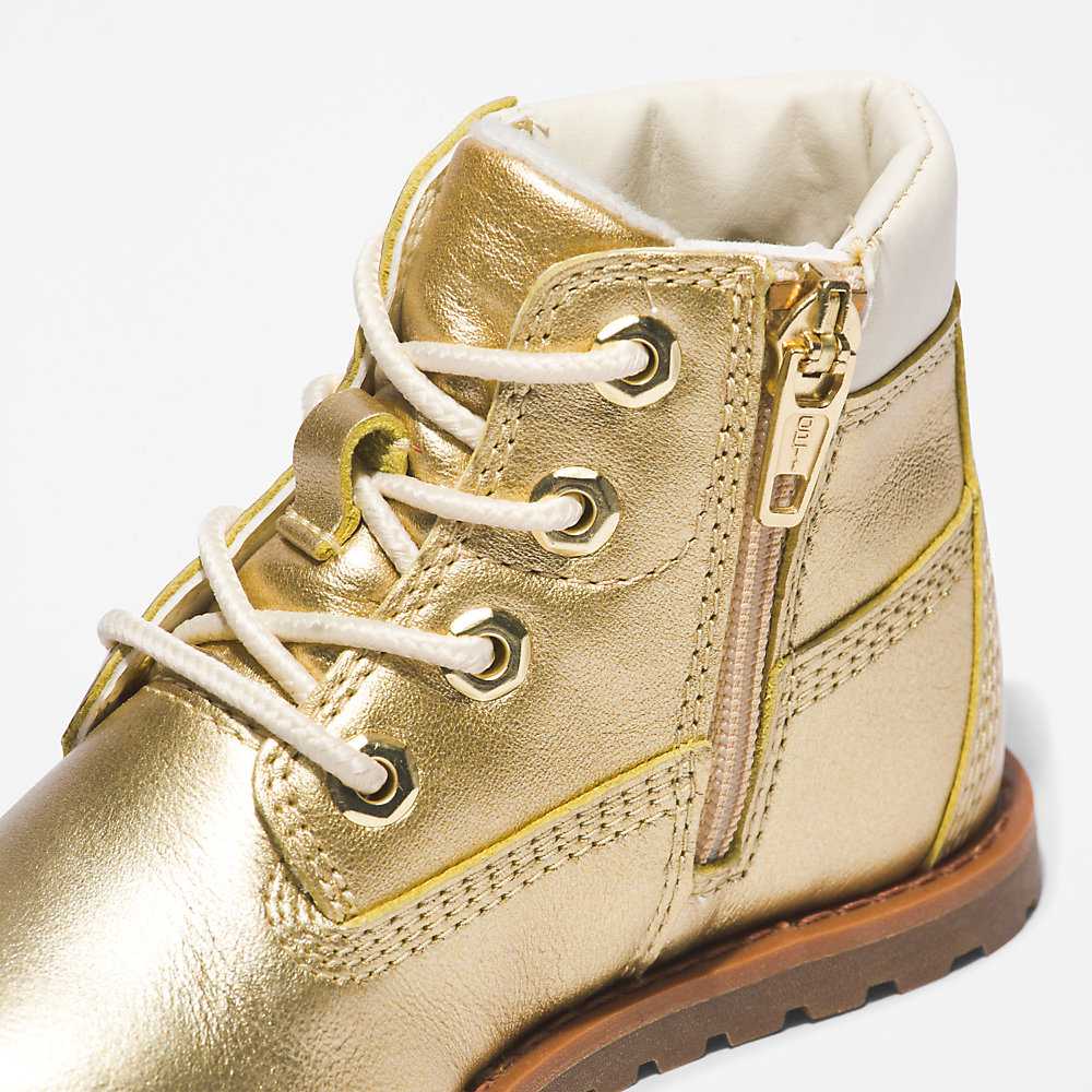 Kids' Timberland Pokey Pine Waterproof Boots Gold | UAE-4219643