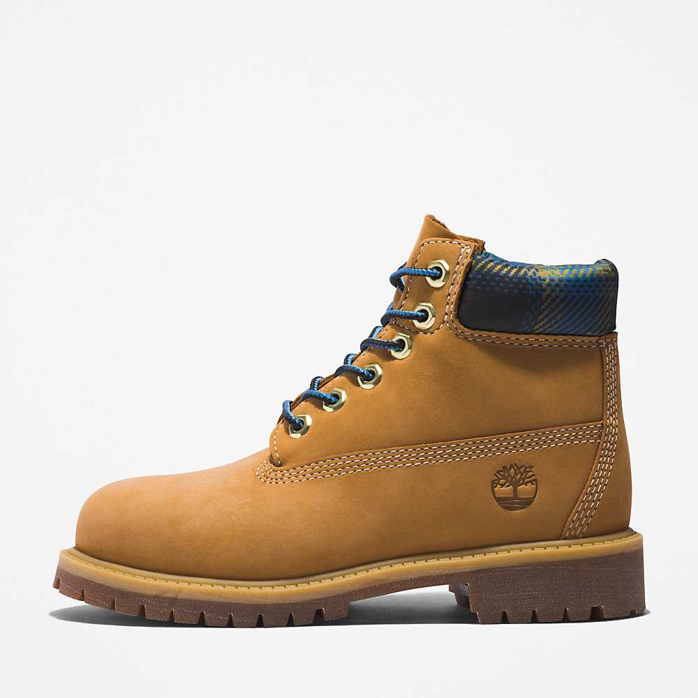 Kids' Timberland Premium® 6 Inch Waterproof Boots Light Brown | UAE-4219581