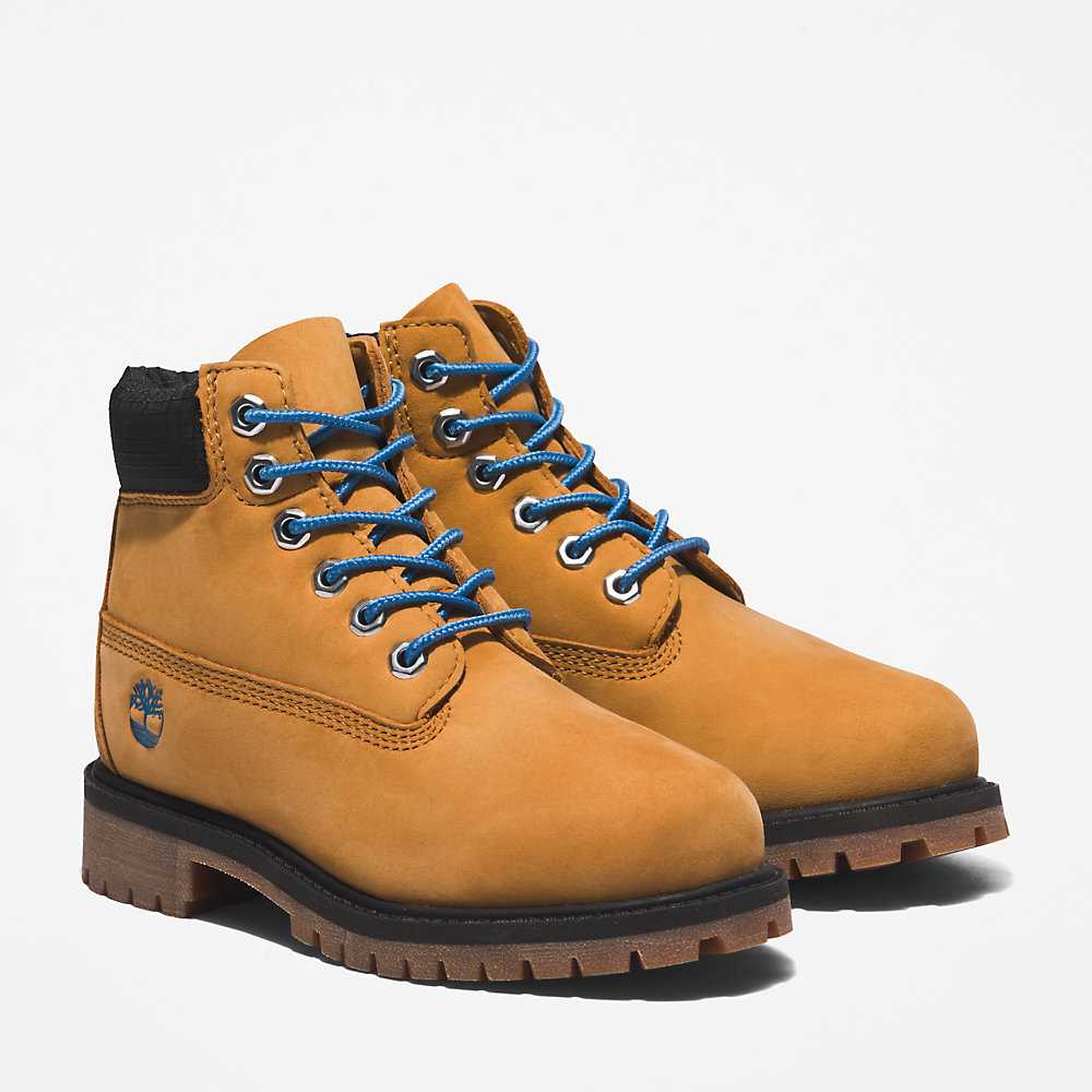 Kids' Timberland Premium® 6 Inch Waterproof Boots Light Brown | UAE-4219583