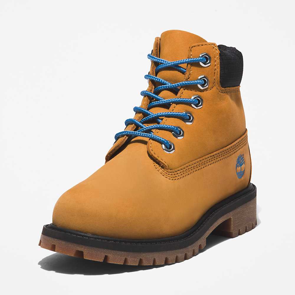 Kids' Timberland Premium® 6 Inch Waterproof Boots Light Brown | UAE-4219583