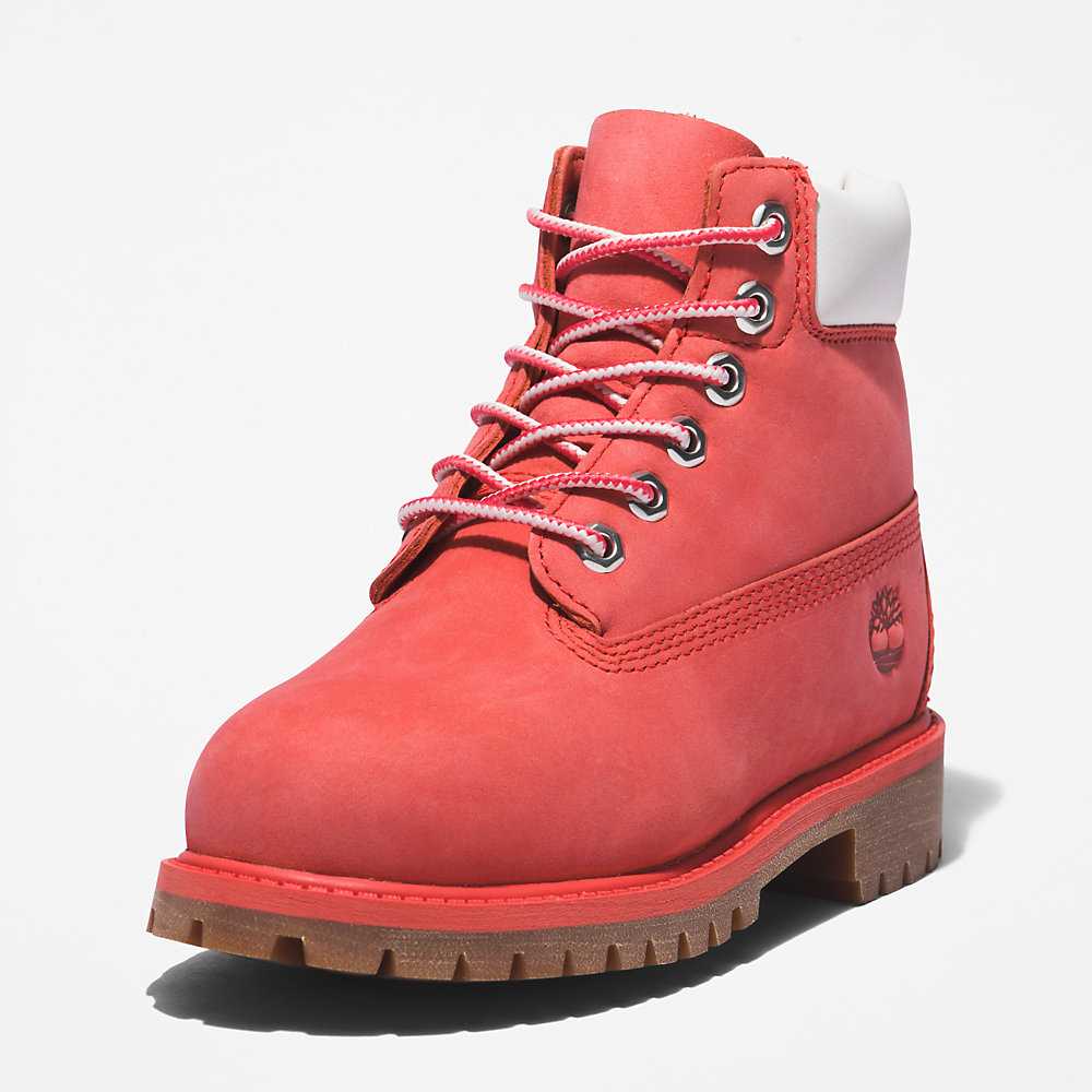 Kids' Timberland Premium® 6 Inch Waterproof Boots Pink | UAE-4219584