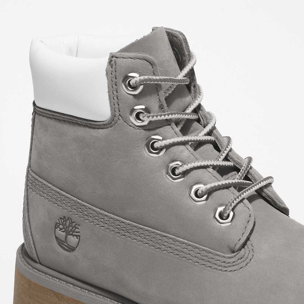 Kids' Timberland Premium® 6 Inch Waterproof Boots Grey | UAE-4219585