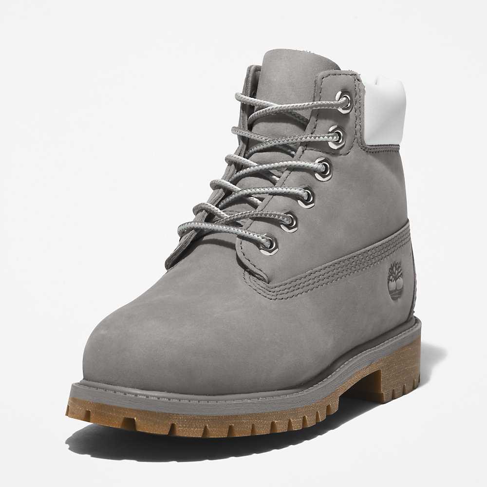 Kids' Timberland Premium® 6 Inch Waterproof Boots Grey | UAE-4219585