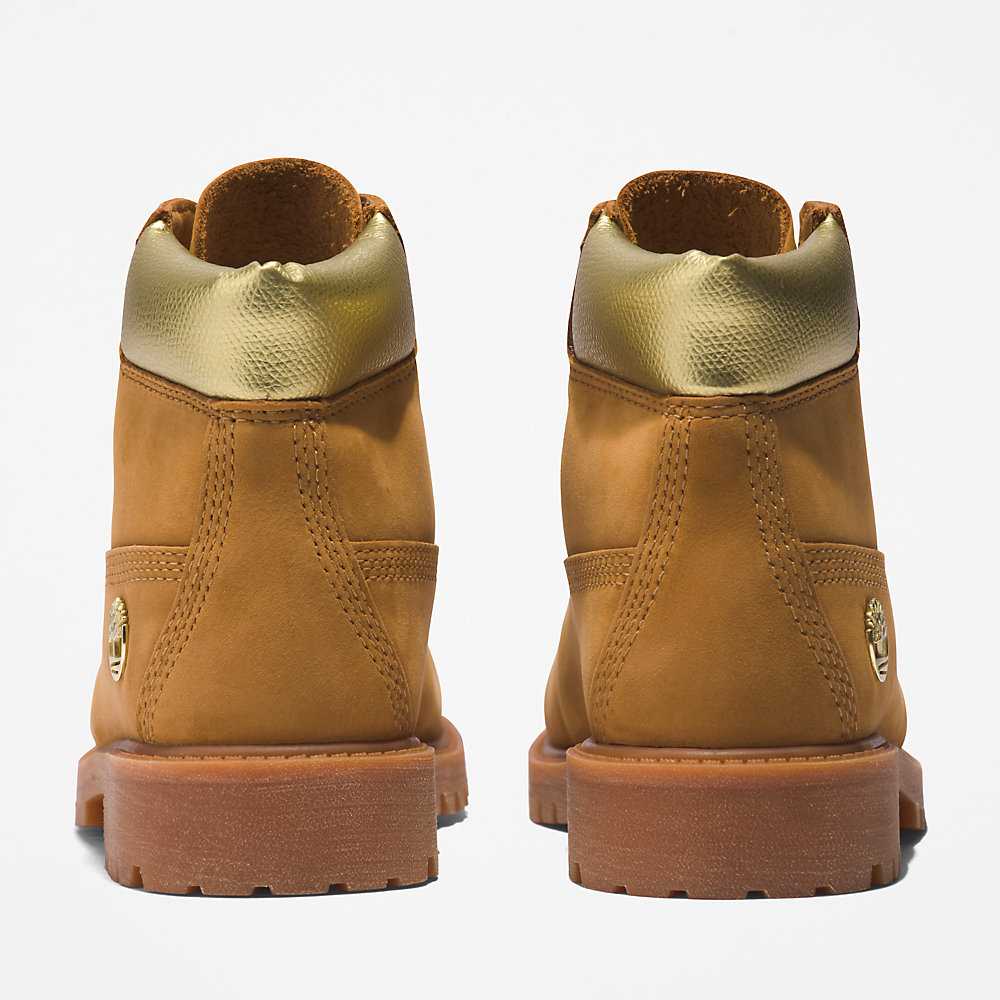 Kids' Timberland Premium® 6 Inch Waterproof Boots Light Brown | UAE-4219587