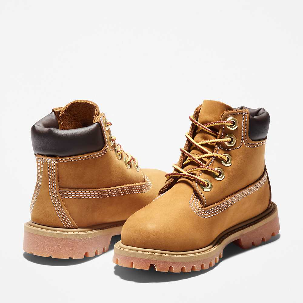 Kids' Timberland Premium® 6 Inch Waterproof Boots Yellow | UAE-4219602