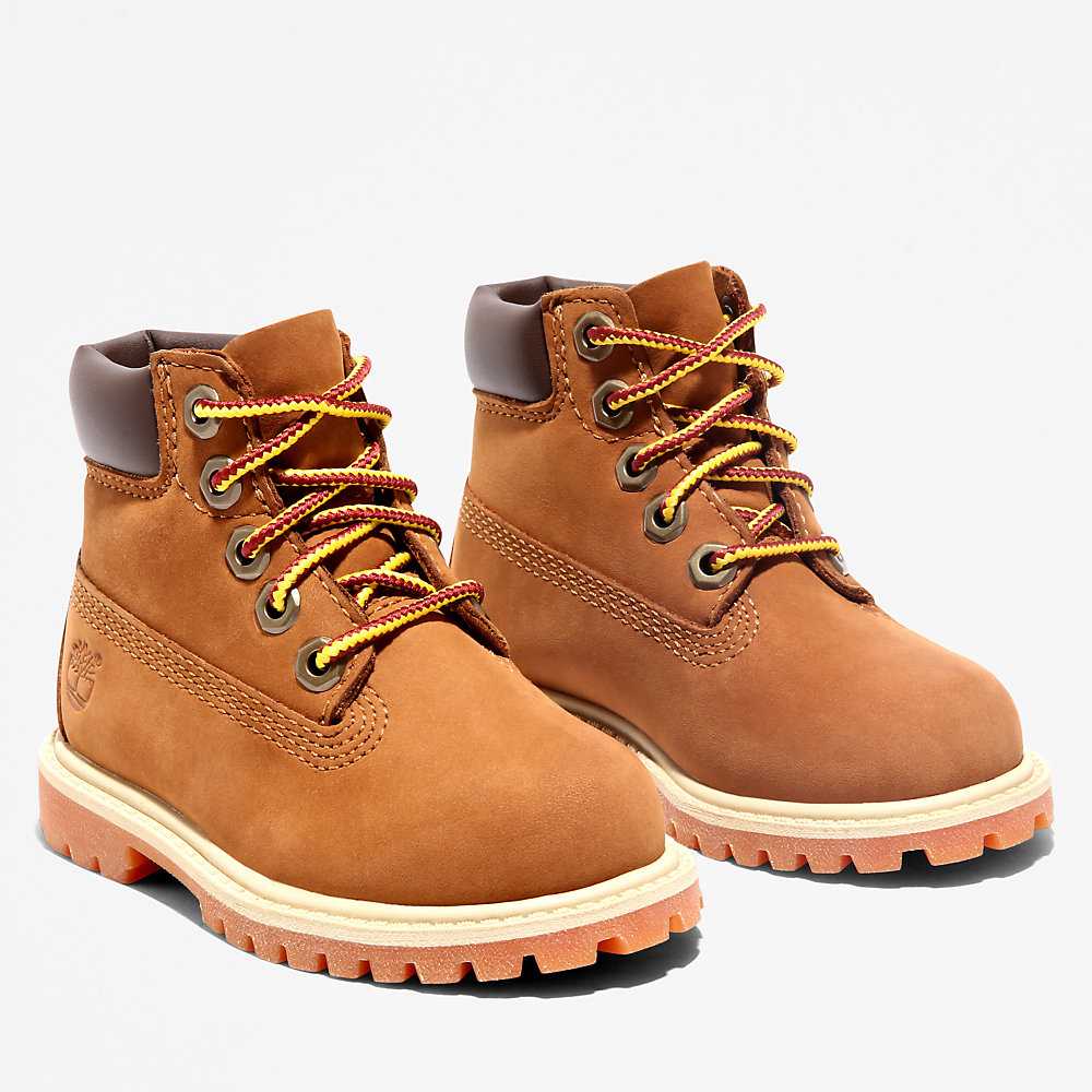 Kids' Timberland Premium® 6 Inch Waterproof Boots Brown | UAE-4219603