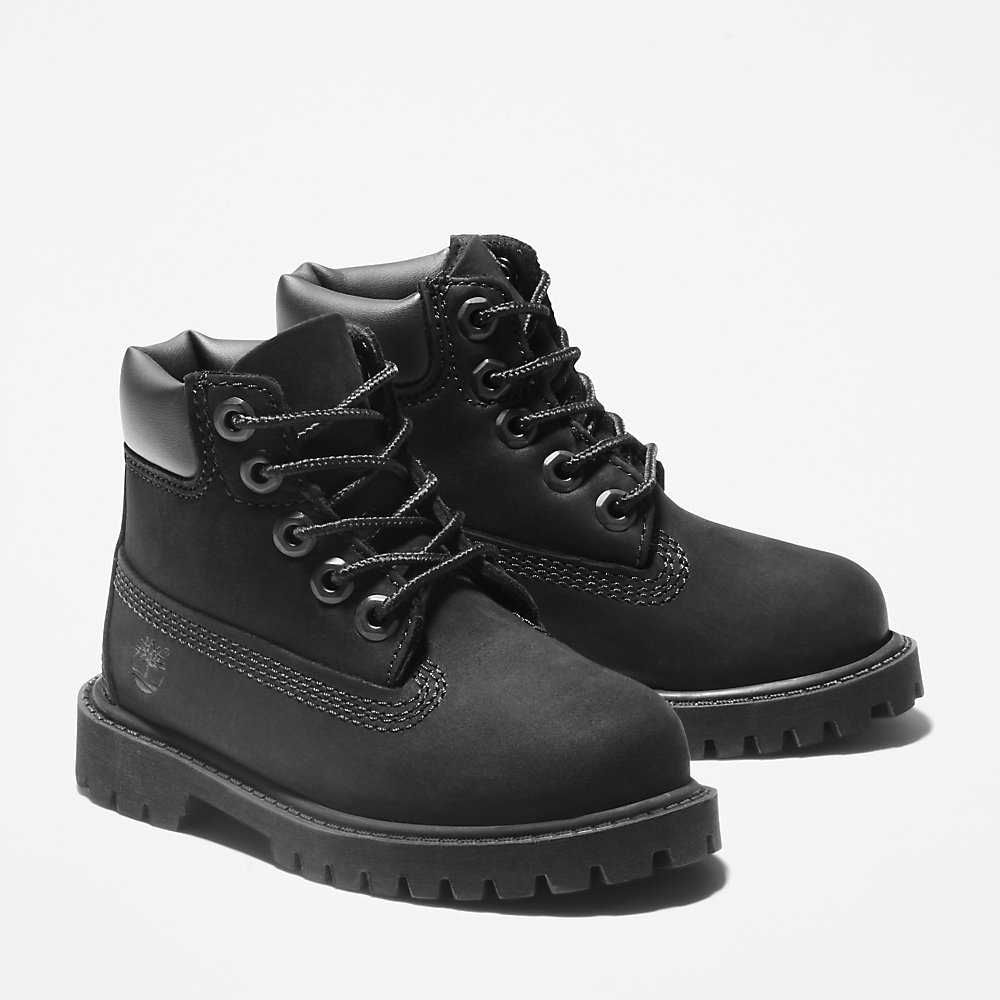 Kids' Timberland Premium® 6 Inch Waterproof Boots Black | UAE-4219604