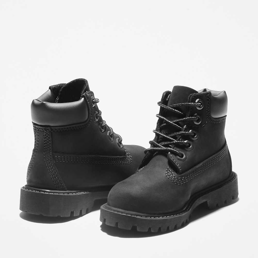 Kids' Timberland Premium® 6 Inch Waterproof Boots Black | UAE-4219604