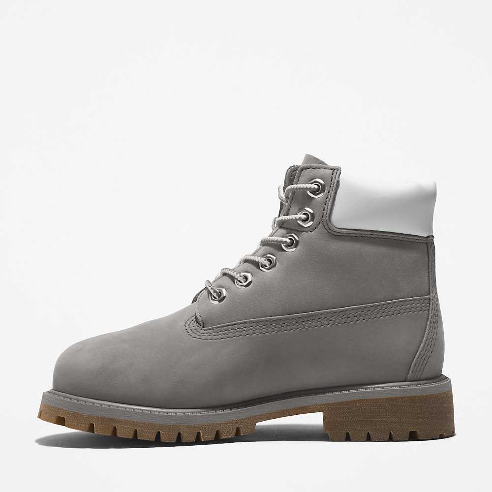 Kids' Timberland Premium® 6 Inch Waterproof Boots Grey | UAE-4219614