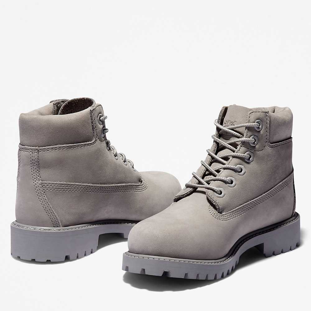 Kids' Timberland Premium® 6 Inch Waterproof Boots Light Grey | UAE-4219635