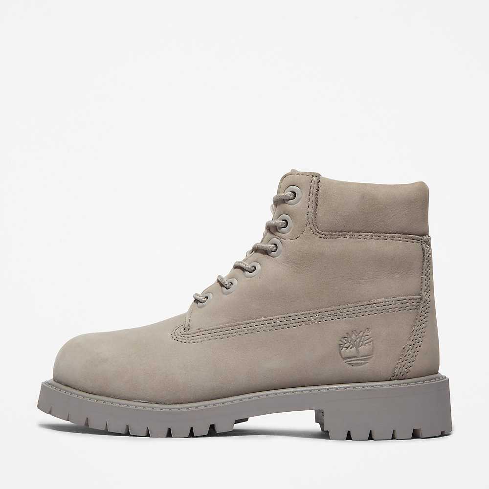 Kids' Timberland Premium® 6 Inch Waterproof Boots Light Grey | UAE-4219635