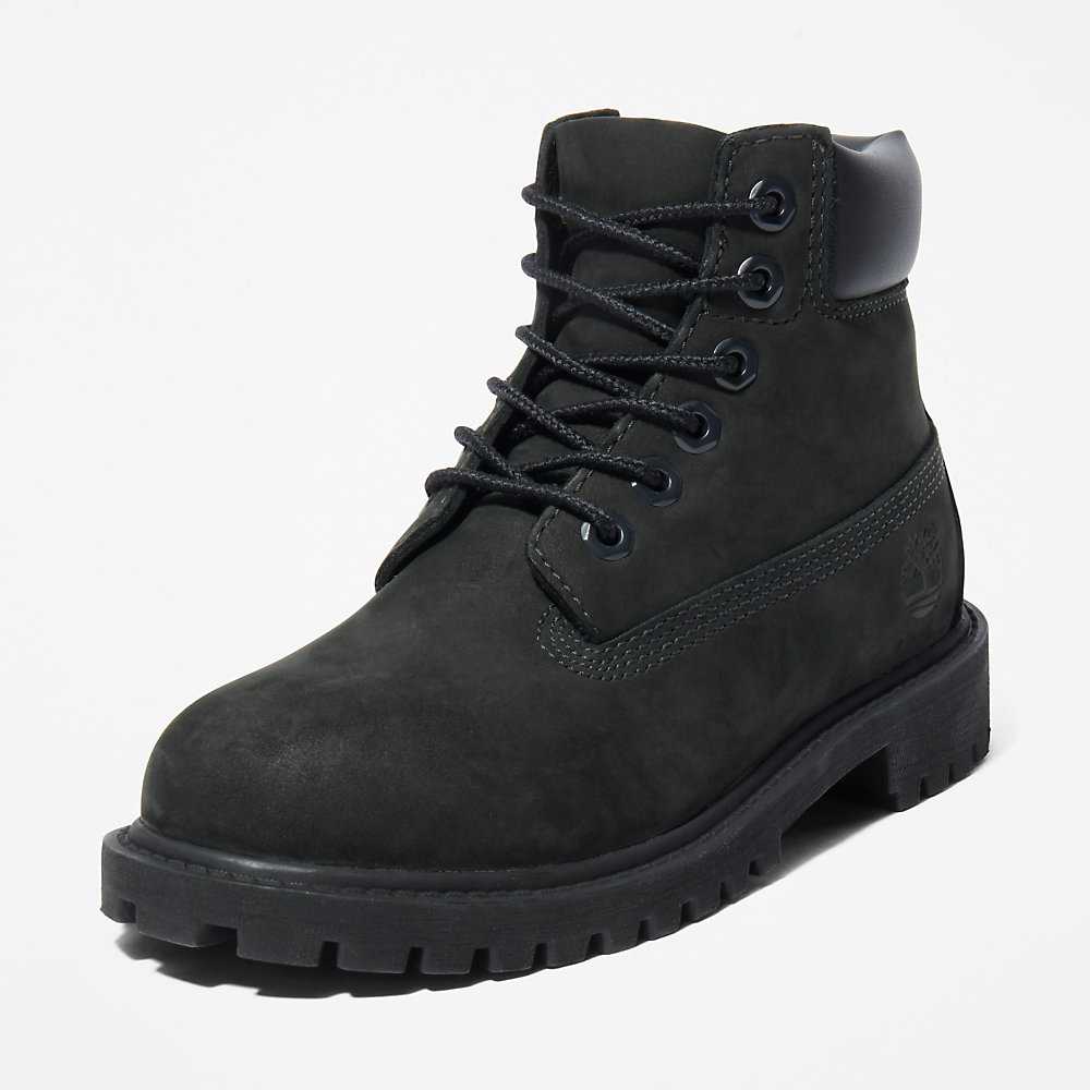 Kids' Timberland Premium® 6 Inch Waterproof Boots Black | UAE-4219637