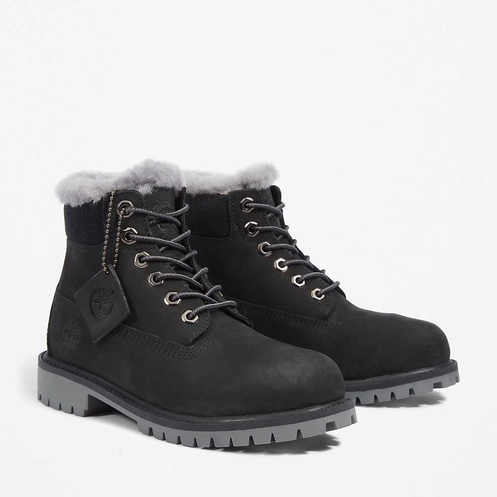 Kids' Timberland Premium® 6 Inch Winter Boots Black | UAE-4219514