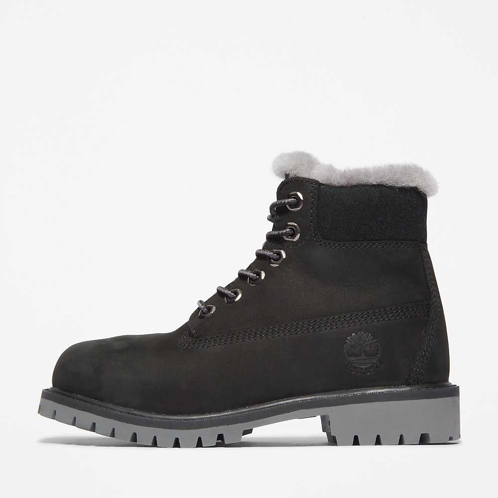 Kids' Timberland Premium® 6 Inch Winter Boots Black | UAE-4219514