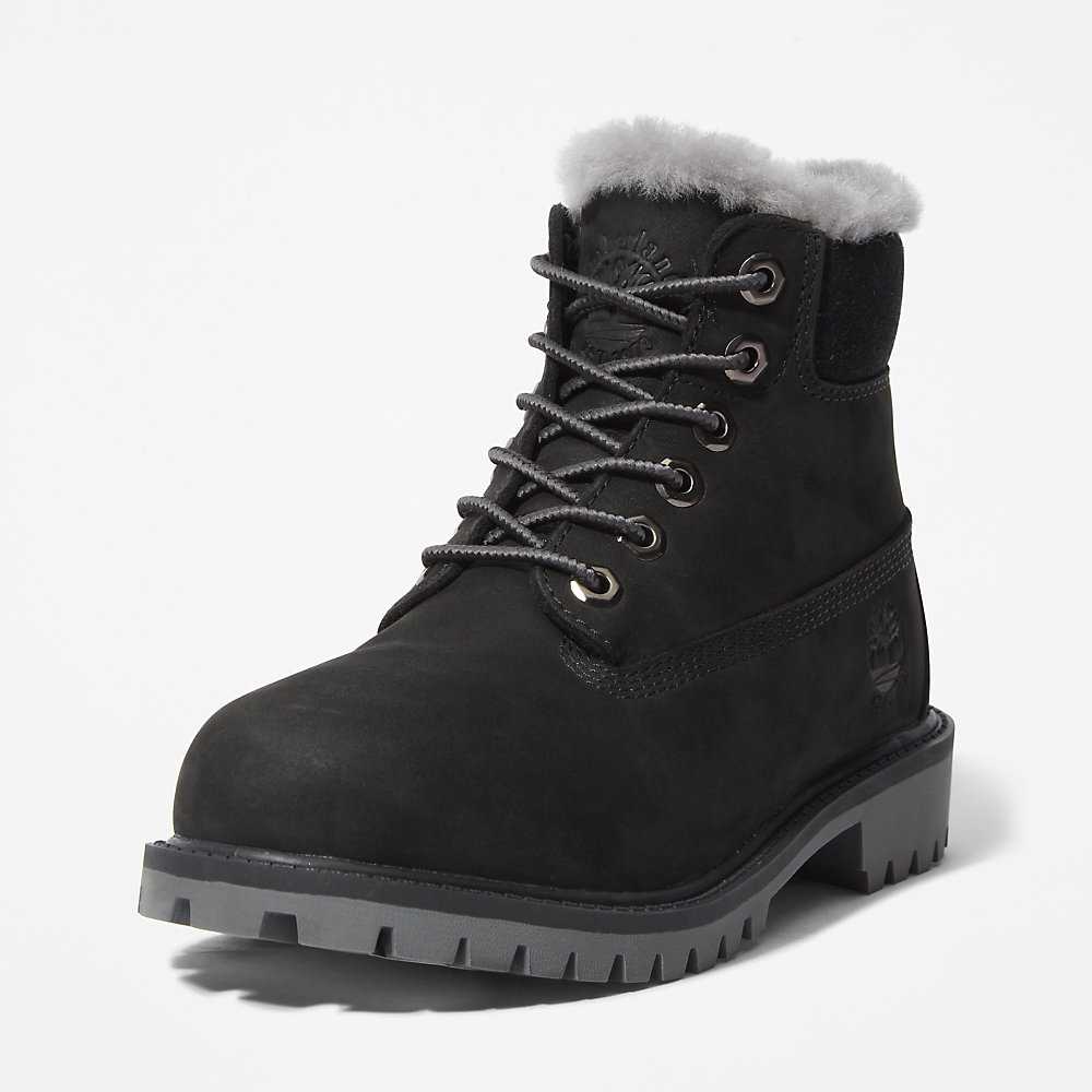 Kids' Timberland Premium® 6 Inch Winter Boots Black | UAE-4219514