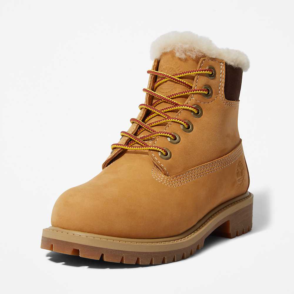 Kids' Timberland Premium® 6 Inch Winter Boots Yellow | UAE-4219618