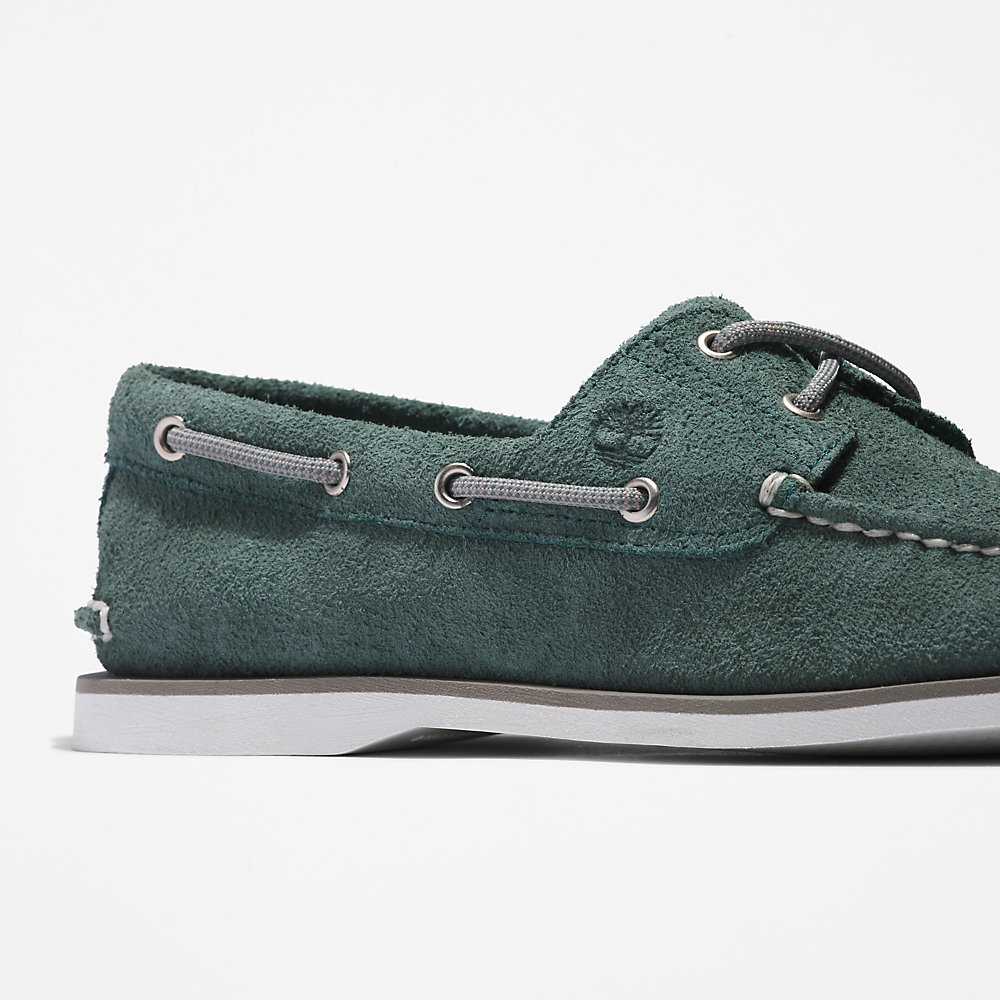 Men's Timberland 2-Eye Classic Boat Shoes Turquoise | UAE-0195364