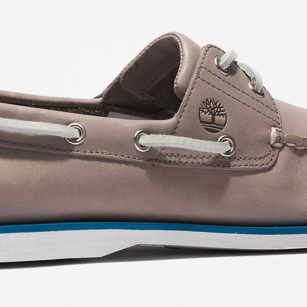 Men's Timberland 2-Eye Classic Boat Shoes Grey | UAE-0579316