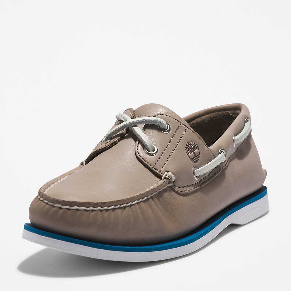 Men's Timberland 2-Eye Classic Boat Shoes Grey | UAE-0579316