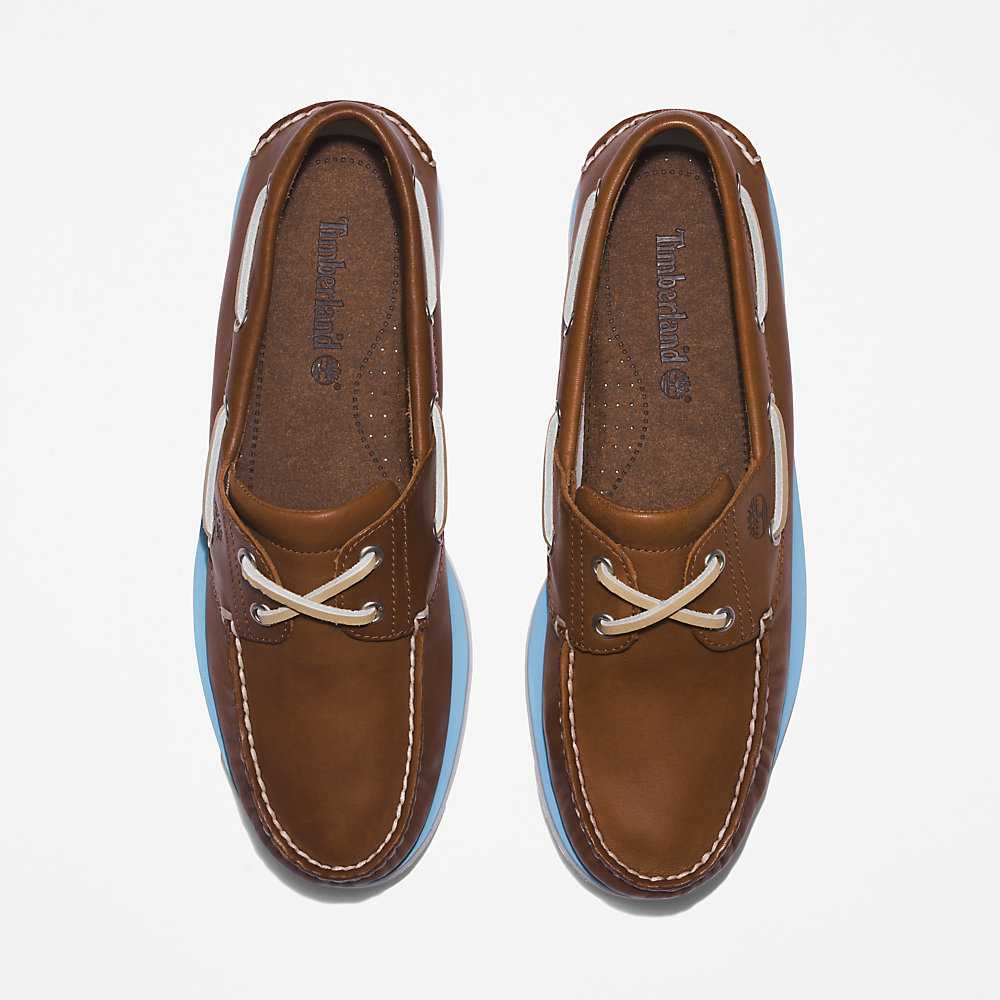 Men's Timberland 2-Eye Classic Boat Shoes Brown | UAE-1482579