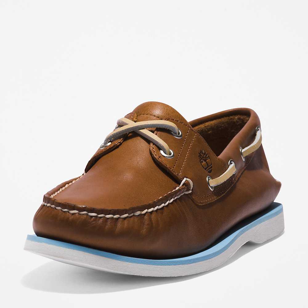 Men's Timberland 2-Eye Classic Boat Shoes Brown | UAE-1482579