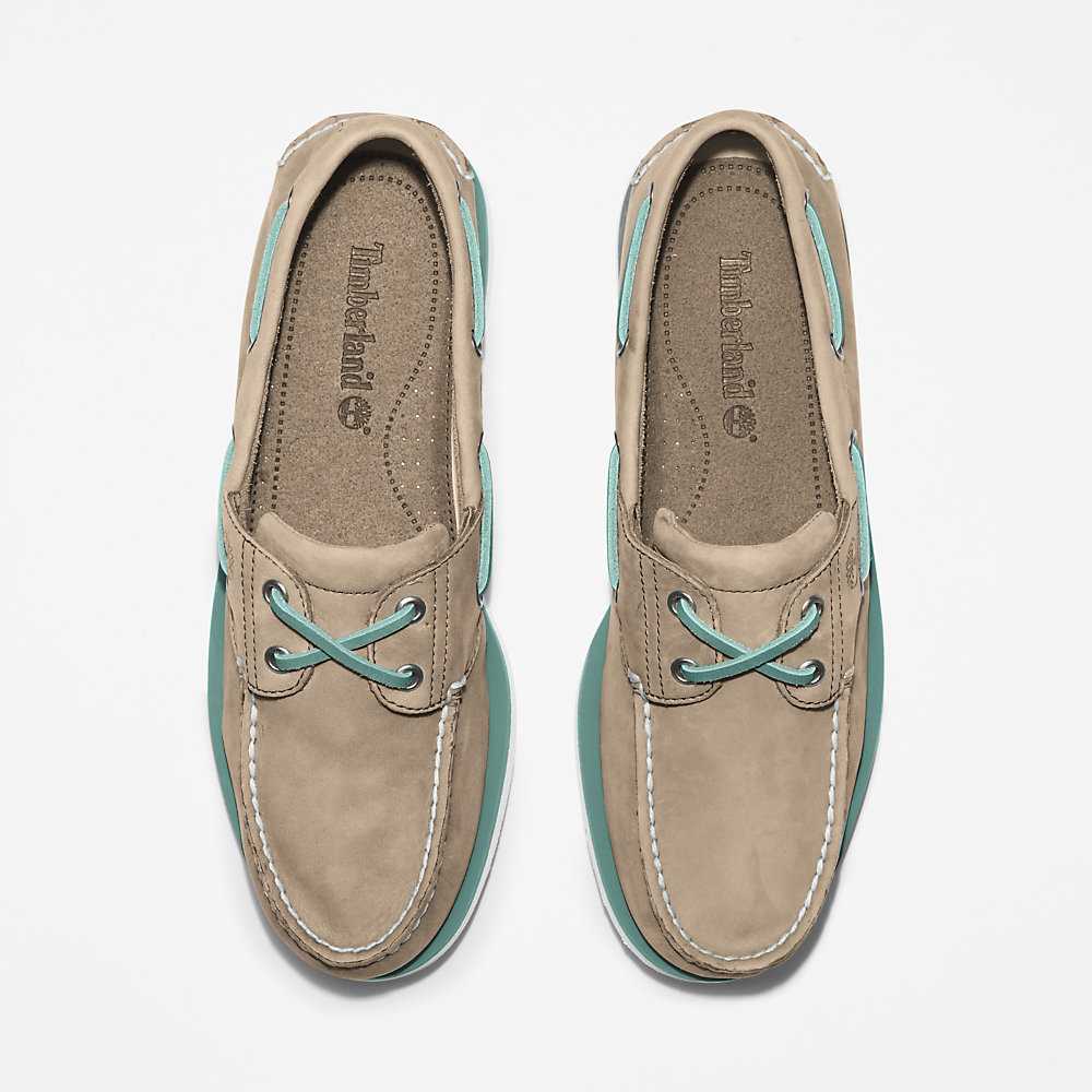 Men's Timberland 2-Eye Classic Boat Shoes Beige | UAE-4783905